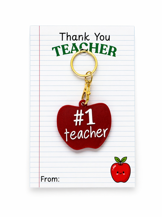 Teacher Appreciation Apple Keychain Gift Card