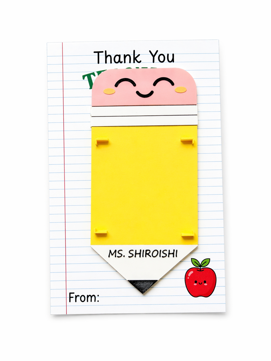 Teacher Appreciation Pencil Post-it Note Holder – Cute Desk Gift for Teachers