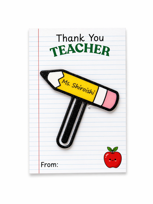 Teacher Appreciation Pencil Paperclip Bookmark – Personalized Gift for Teachers